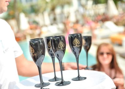 Copa de Champan, vasos de plastico, irrompible, Nikki Beach, Barcompagniet