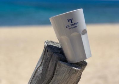 Tumbler blanco, Vasos de plastico irrompibles, policarbonato, Le Toiny st Barth. Barcompagniet.